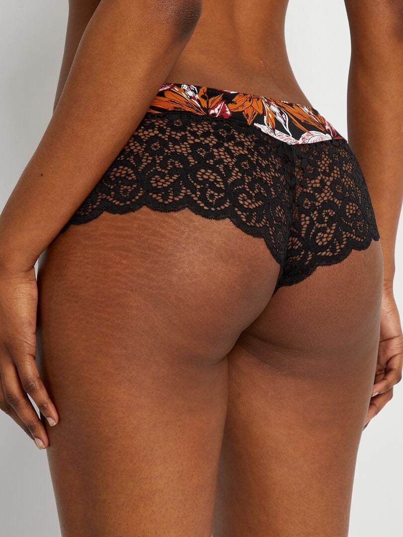 Shorties de renda 'Envie de lingerie' - PRETO - Kiabi - 9.00€