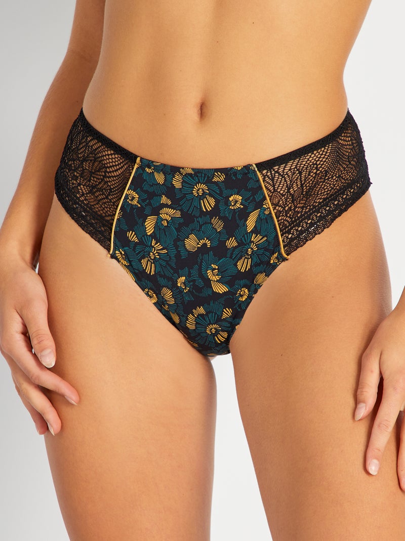 Shorties estampados 'Envie de Lingerie' PRETO - Kiabi