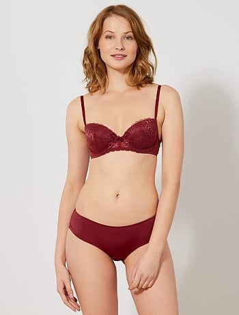 Shorties microfibra e renda - Kiabi