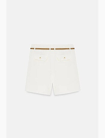 Shorts de alfaiataria em popelina de cintura alta com cinto dilvin