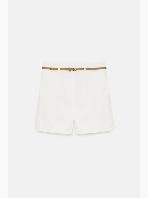 Shorts de alfaiataria em popelina de cintura alta com cinto dilvin - Kiabi