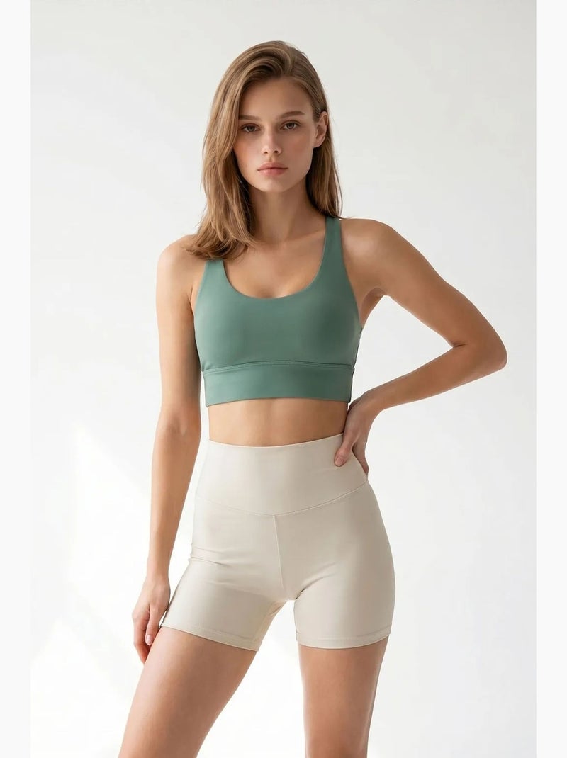 Shorts de ciclismo skinny de cintura alta mixray Bege natural - Kiabi