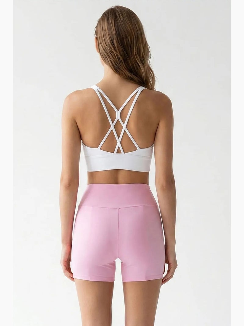 Shorts de ciclismo skinny de cintura alta mixray Rosa-claro - Kiabi