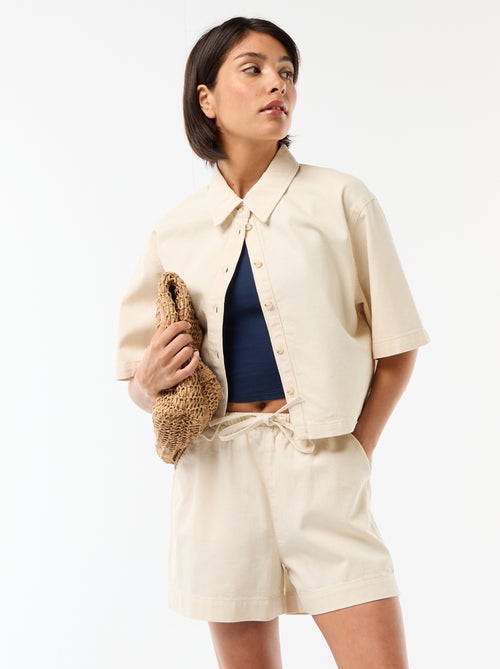 Shorts de ganga com cintura elástica - Kiabi