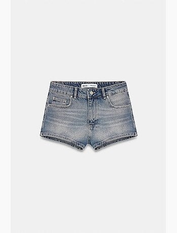 Shorts de ganga de algodão de cintura alta dilvin