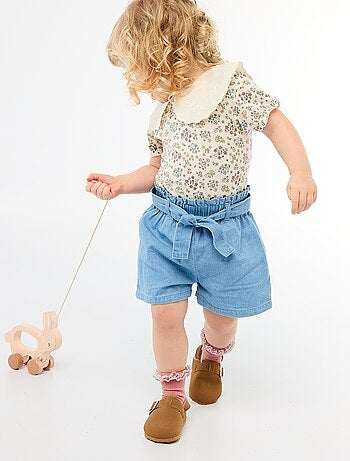 Shorts de ganga leve com cinto removível