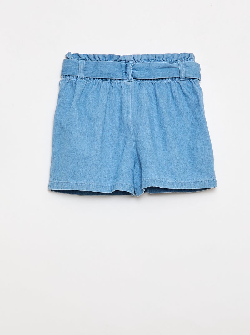 Shorts de ganga leve com cinto removível Azul - Kiabi
