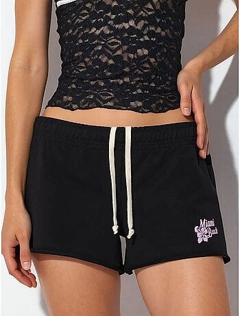 Shorts de jersey femininos de cintura média busem