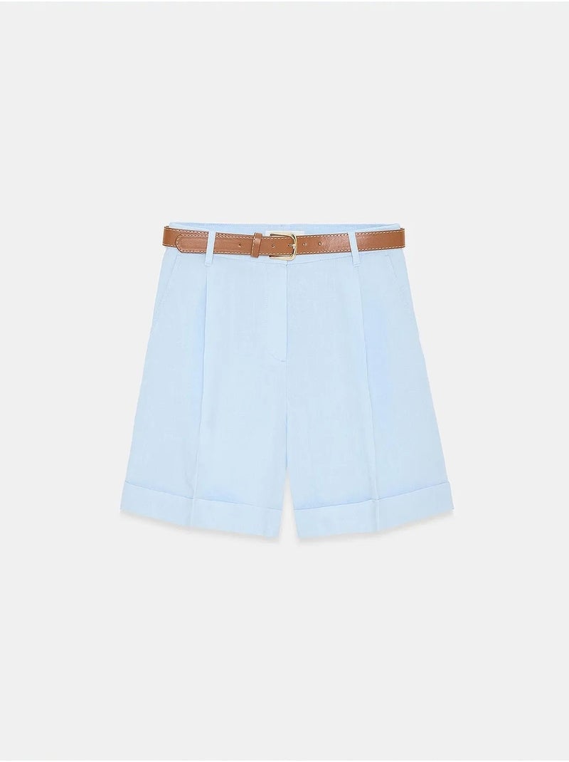 Shorts de linho dilvin Azul-céu - Kiabi