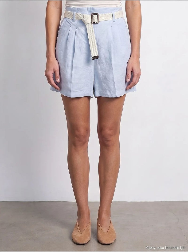 Shorts de linho dilvin Azul-céu - Kiabi