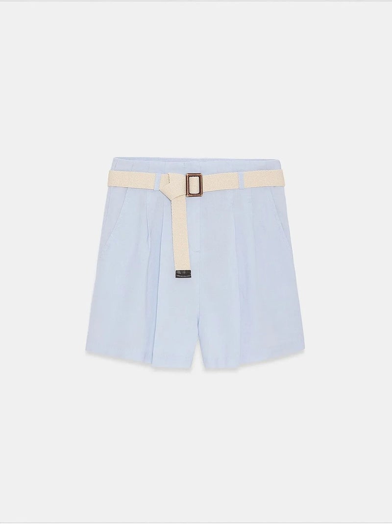 Shorts de linho dilvin Azul-céu - Kiabi