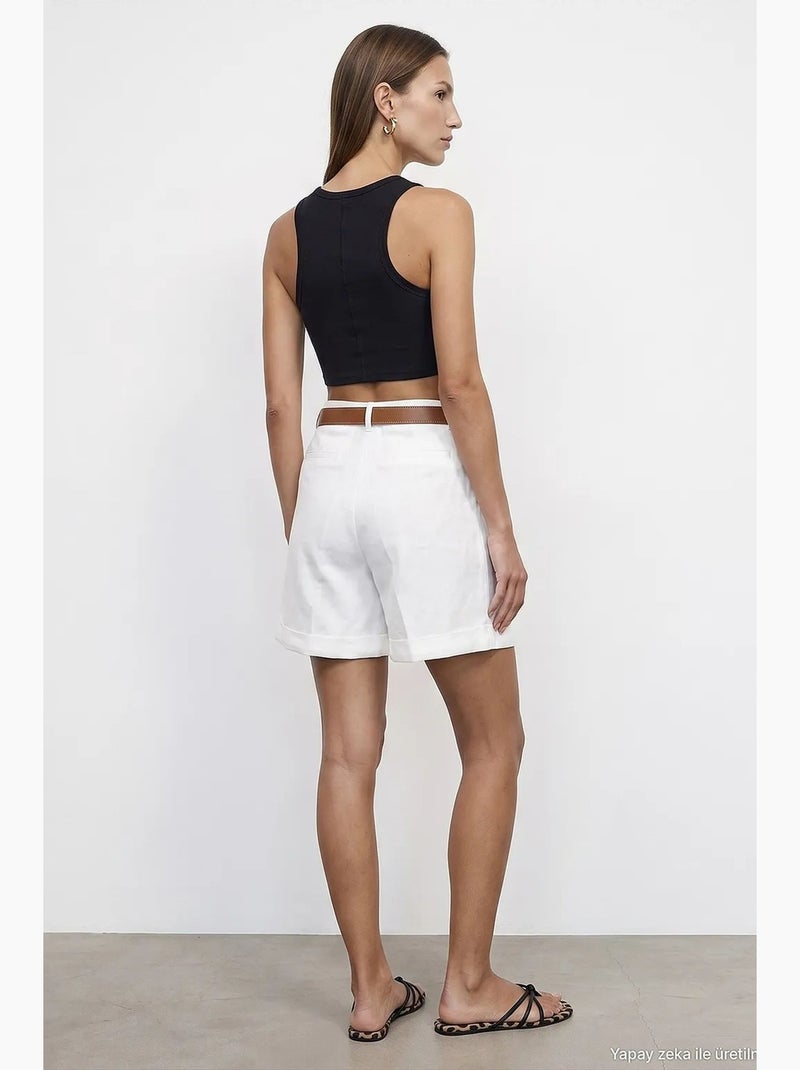 Shorts de linho dilvin Branco - Kiabi