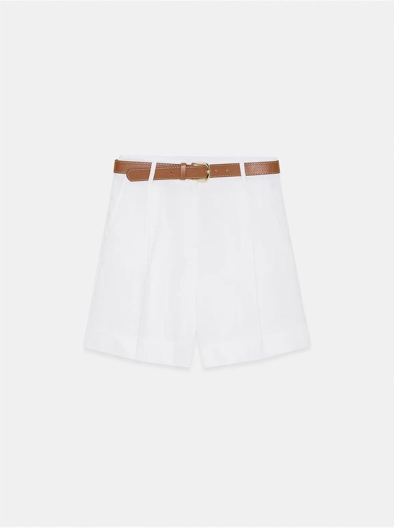 Shorts de linho dilvin Branco - Kiabi