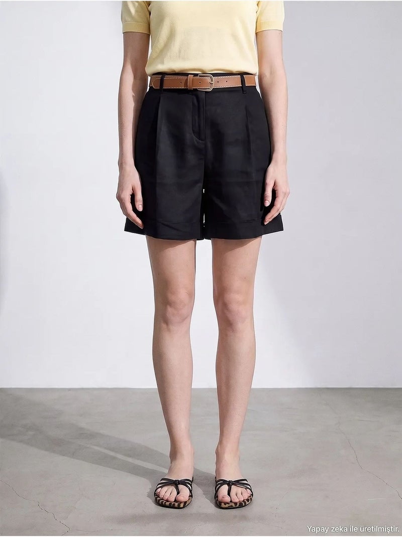 Shorts de linho dilvin Preto - Kiabi