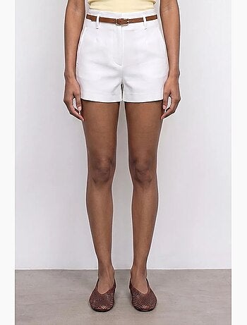 Shorts de malha alfaiatados de cintura alta com cinto dilvin