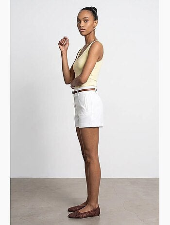 Shorts de malha alfaiatados de cintura alta com cinto dilvin