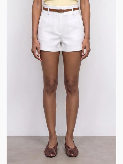 Shorts de malha alfaiatados de cintura alta com cinto dilvin - Kiabi