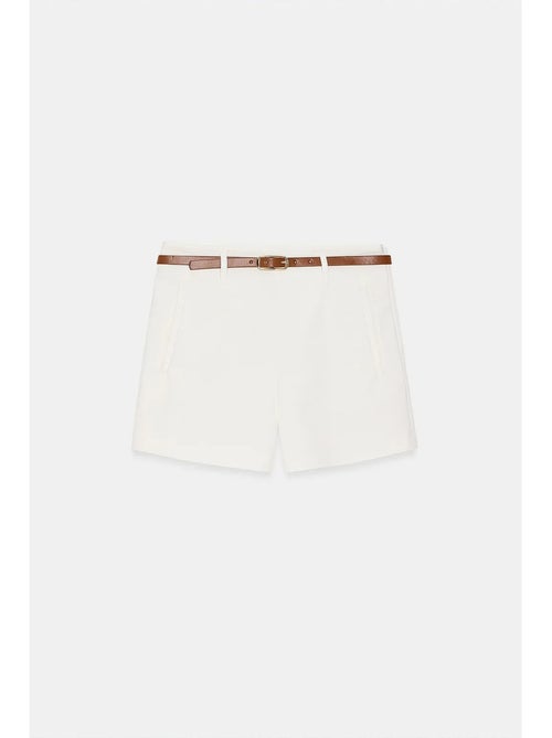 Shorts de malha alfaiatados de cintura alta com cinto dilvin - Kiabi