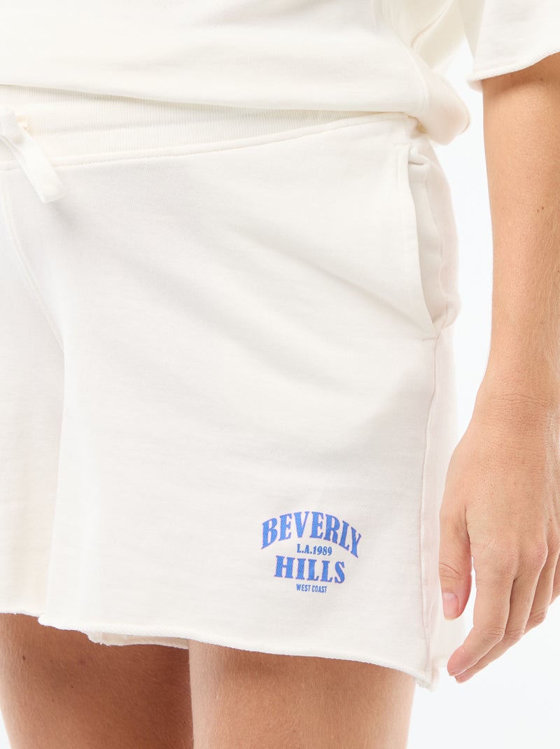 Shorts de maternidade em French Terry Branco - Kiabi