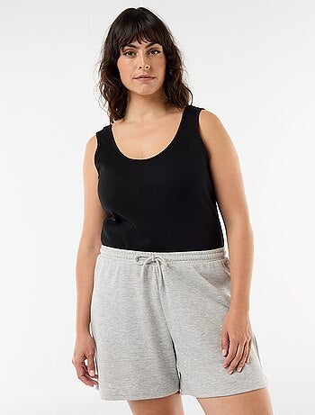 Shorts de moletão leves lisos