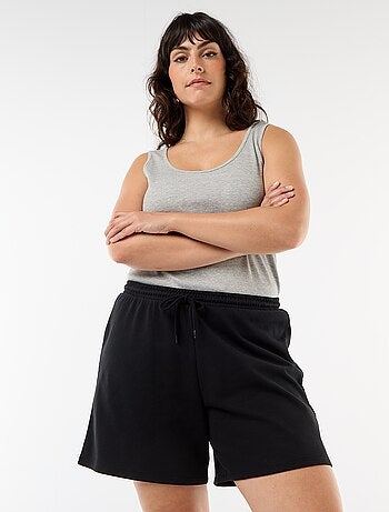 Shorts de moletão leves lisos