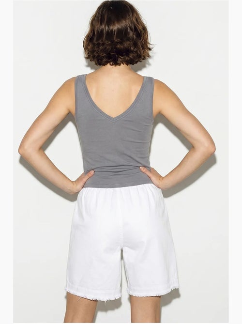 Shorts de perna larga e cintura alta em mistura de algodão lucci - Kiabi Shorts de perna larga e cintura alta em mistura de algodão lucci - Kiabi