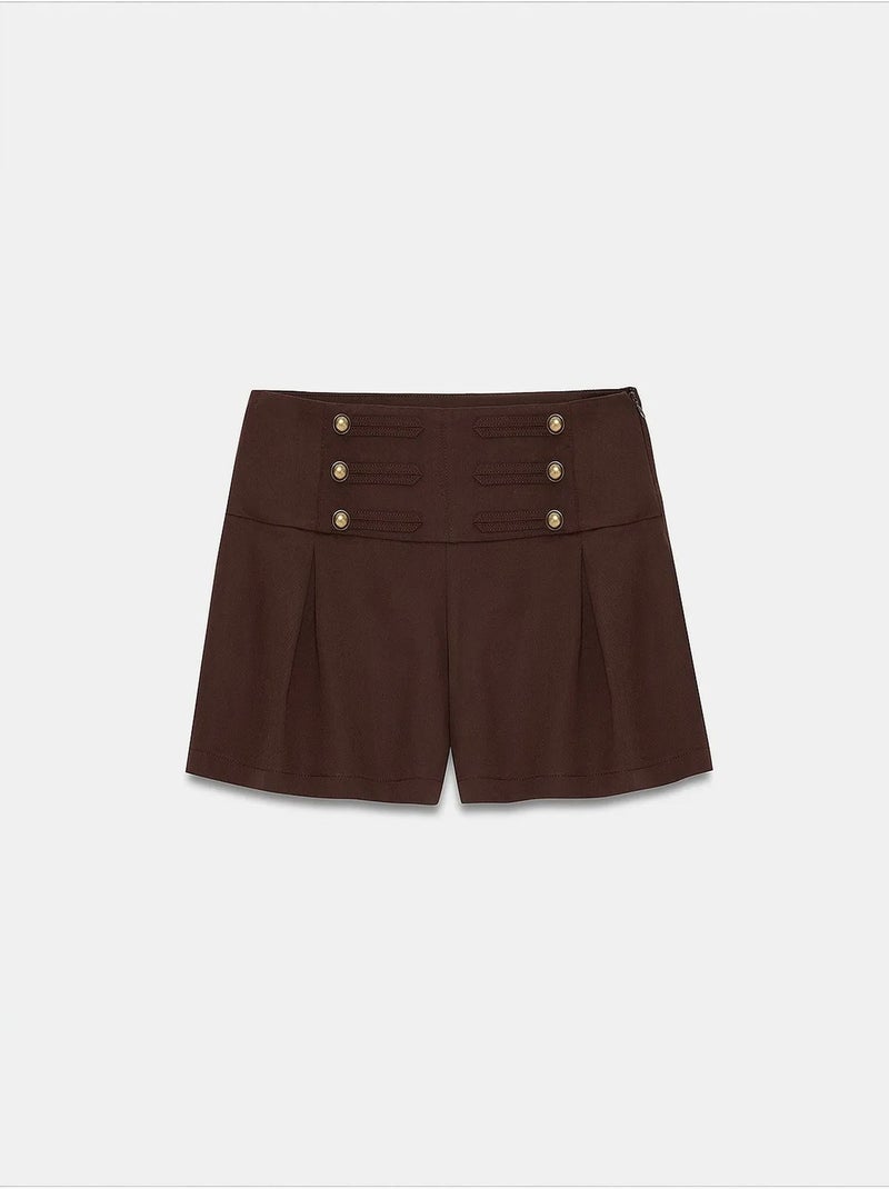 Shorts de tencel femininos dilvin Castanho - Kiabi