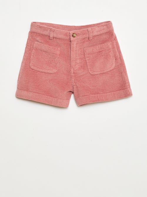 Shorts de veludo cotelê com 2 bolsos aplicados - Kiabi