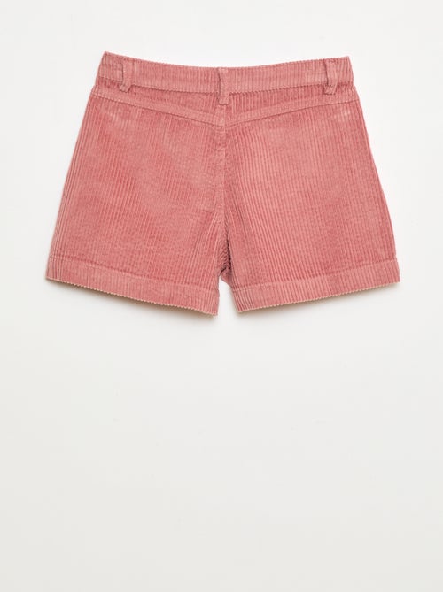 Shorts de veludo cotelê com 2 bolsos aplicados - Kiabi