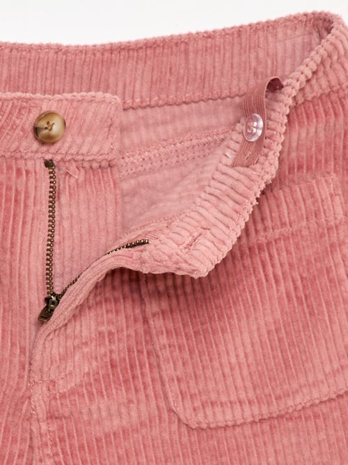 Shorts de veludo cotelê com 2 bolsos aplicados - Kiabi