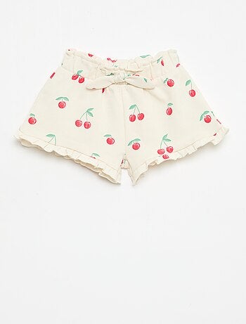 Shorts em moletom leve com folho