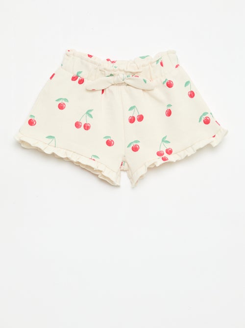 Shorts em moletom leve com folho - Kiabi
