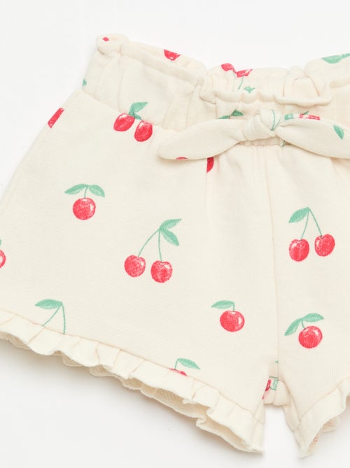Shorts em moletom leve com folho - Kiabi