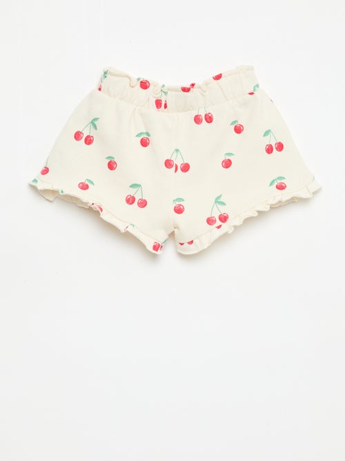 Shorts em moletom leve com folho - Kiabi