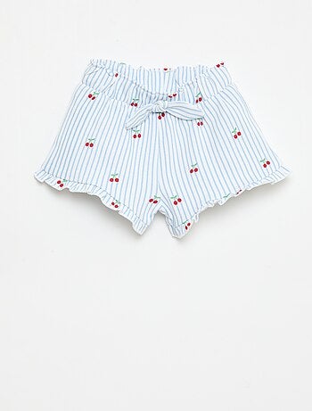 Shorts em moletom leve com folho