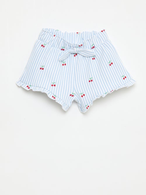 Shorts em moletom leve com folho - Kiabi