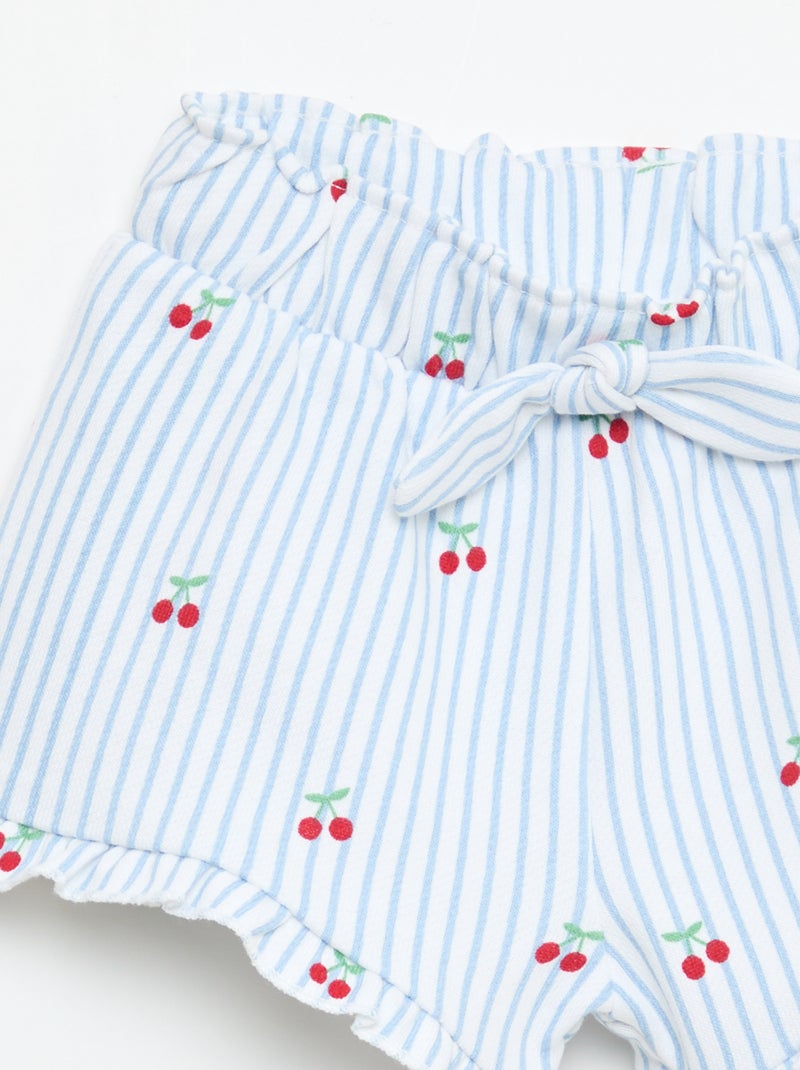 Shorts em moletom leve com folho Branco - Kiabi