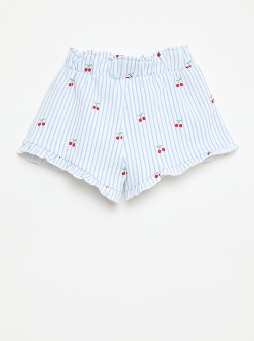 Shorts em moletom leve com folho - Kiabi