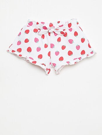 Shorts em moletom leve com folho