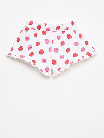 Shorts em moletom leve com folho
