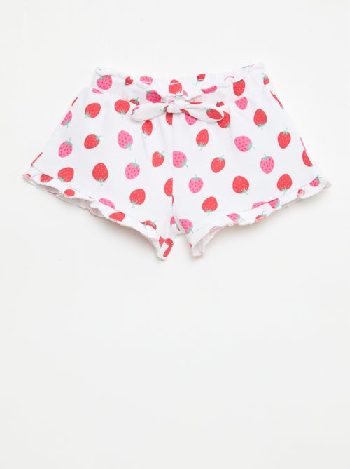 Shorts em moletom leve com folho - Kiabi