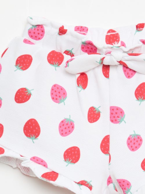 Shorts em moletom leve com folho - Kiabi