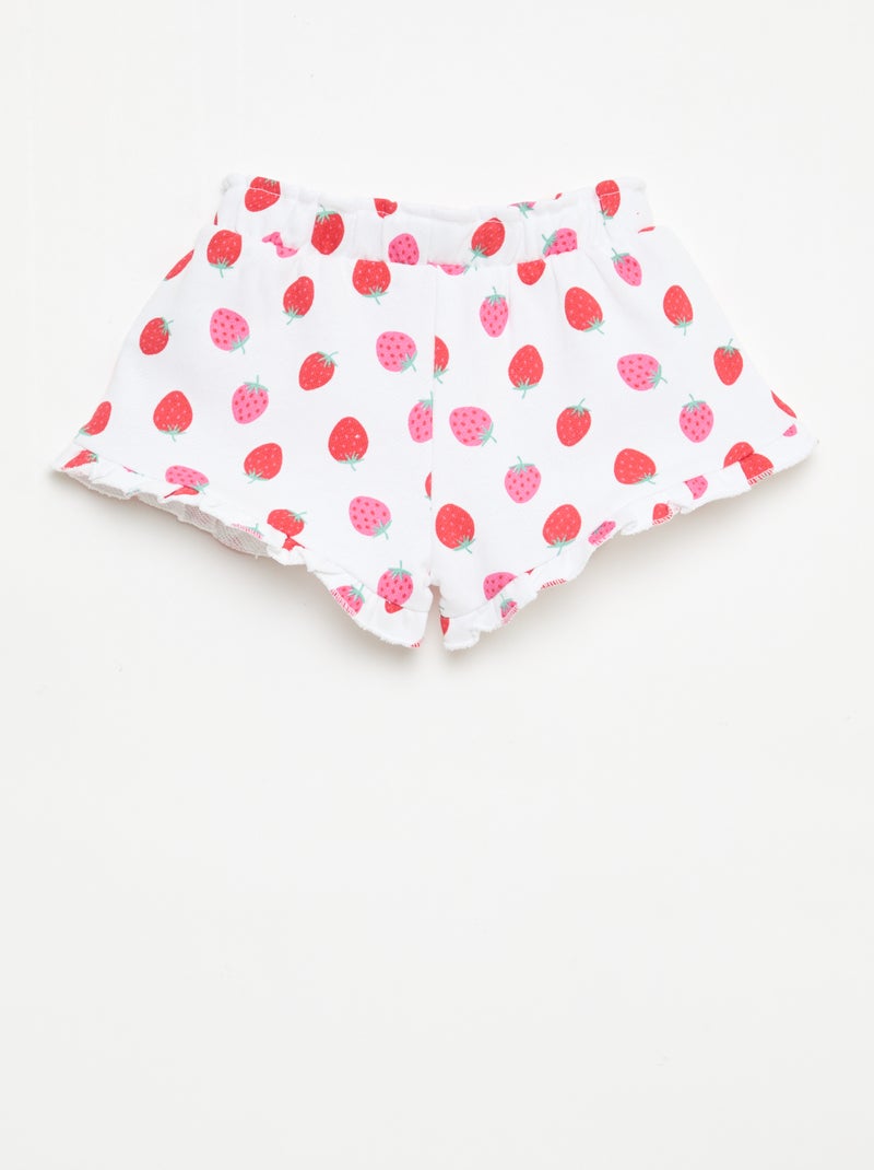 Shorts em moletom leve com folho Branco - Kiabi