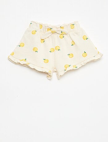 Shorts em moletom leve com folho