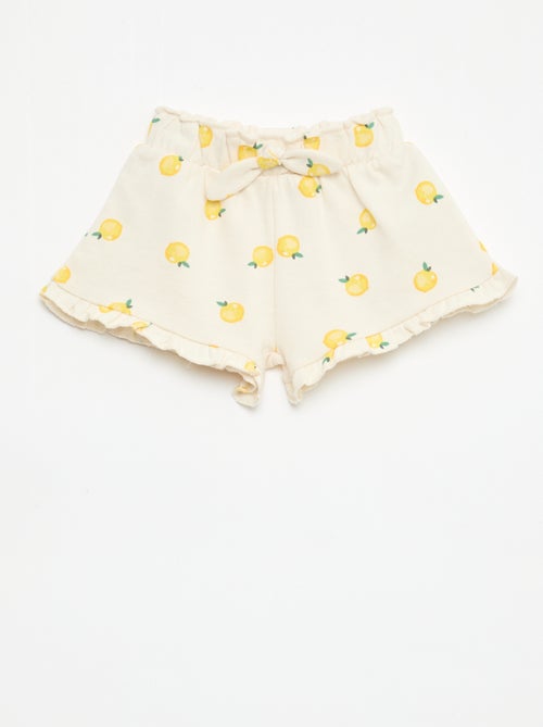 Shorts em moletom leve com folho - Kiabi