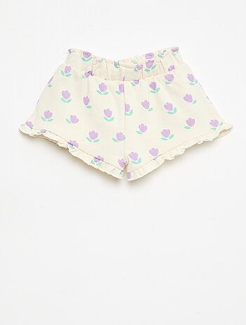 Shorts em moletom leve com folho