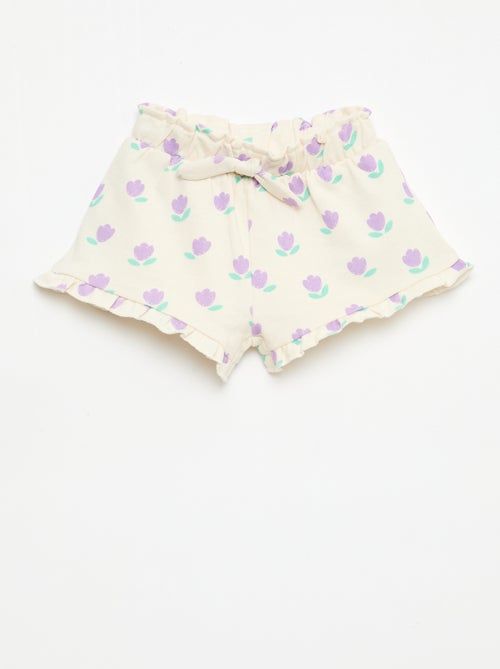 Shorts em moletom leve com folho - Kiabi