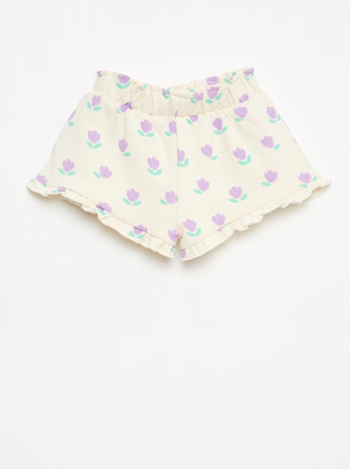 Shorts em moletom leve com folho - Kiabi