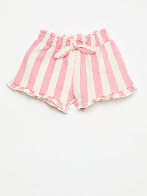 Shorts em moletom leve com folho - Kiabi