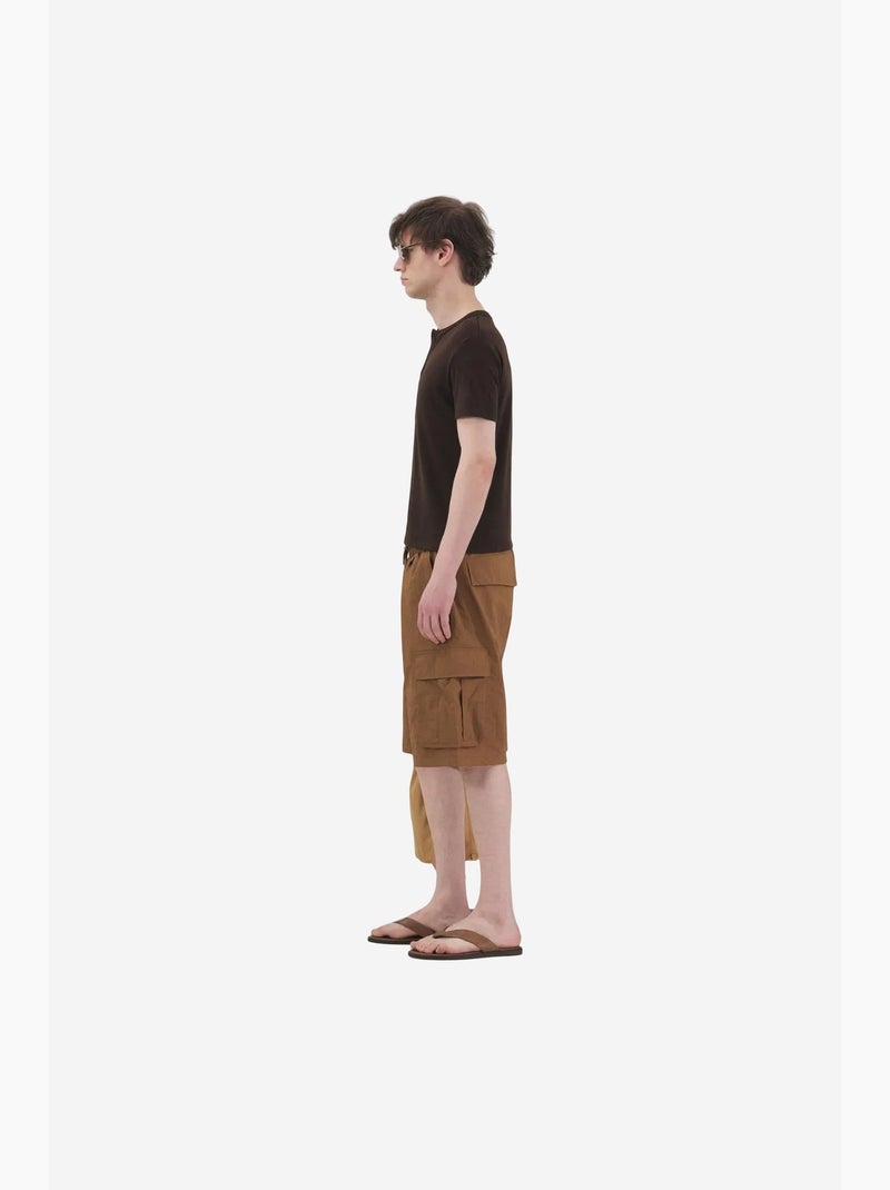 Shorts masculinos de algodão e poliamida giesto Camelo - Kiabi